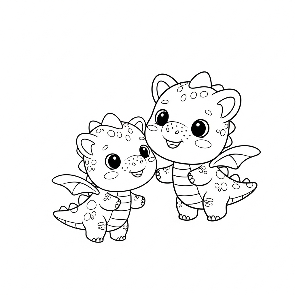 Desenho de dinossauro para colorir voando alegremente com pequenas asinhas abertas