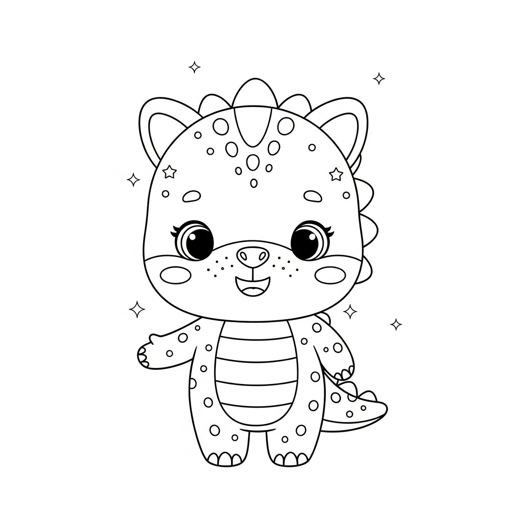 Desenho de dinossauro para colorir cumprimentando com aperto de mãos amigável