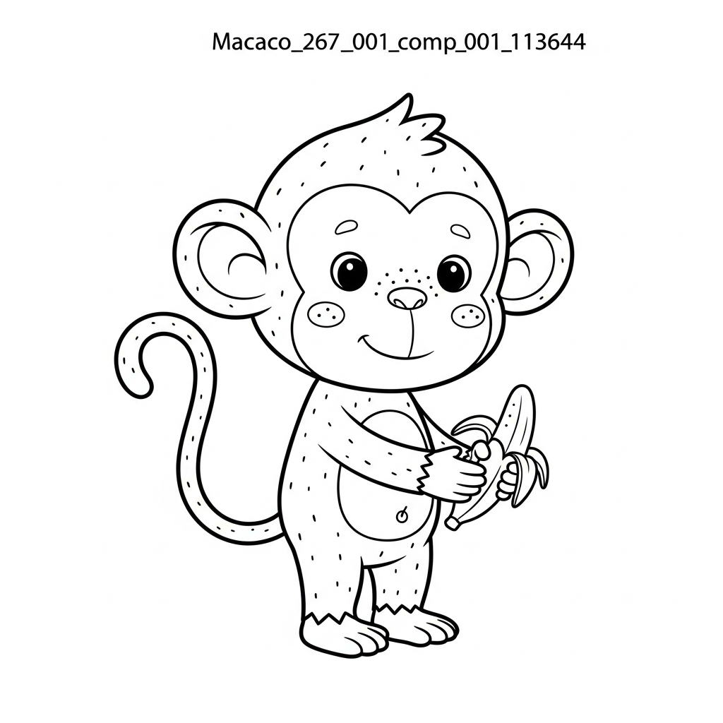Desenho de macaco para colorir cumprimentando com um aperto de mãos