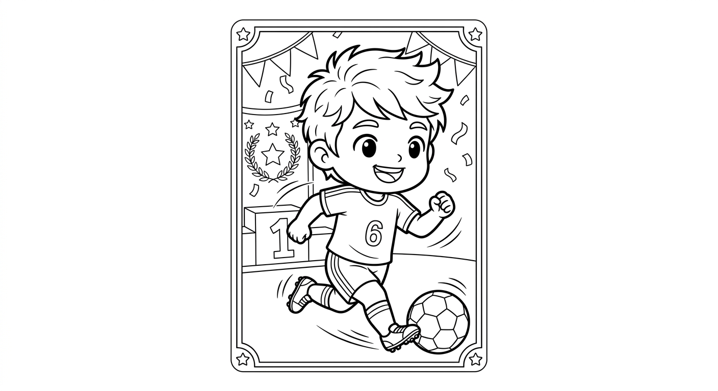 Desenho para colorir do lateral Alex Sandro disparando com a bola no pódio de premiação para pintar