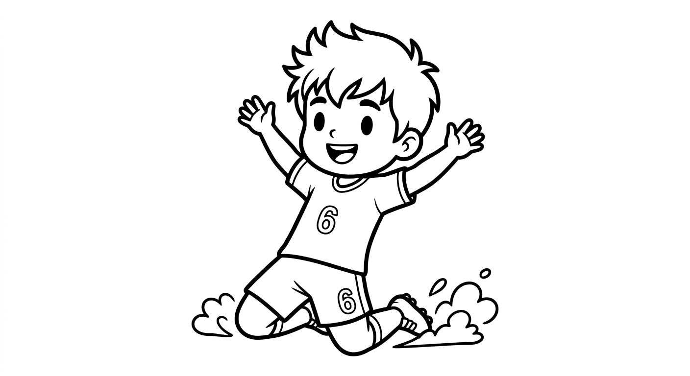 Desenho para colorir do lateral Alex comemorando gol deslizando de joelhos para imprimir