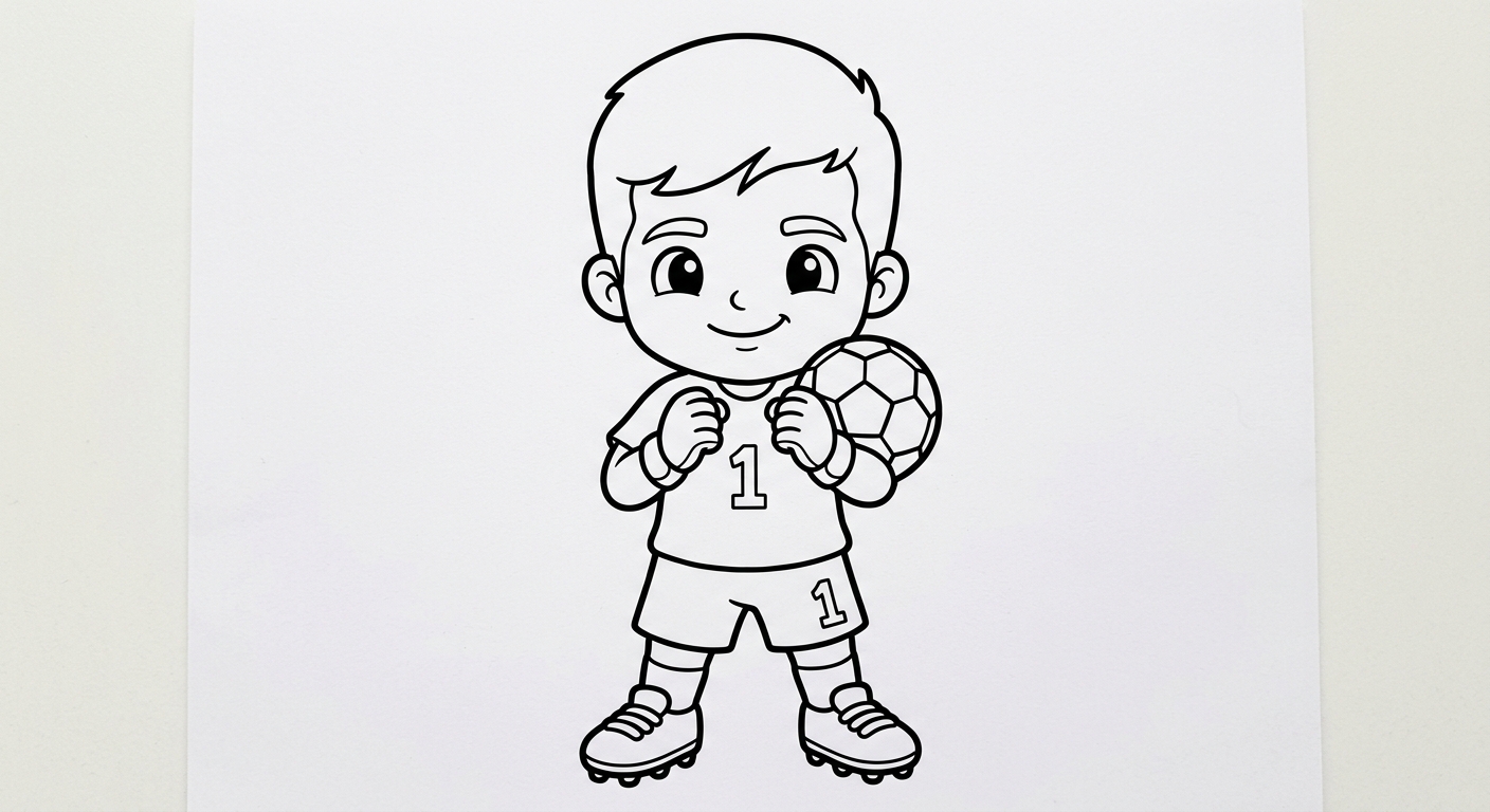 Desenho para colorir do goleiro Alisson segurando a bola para pintar