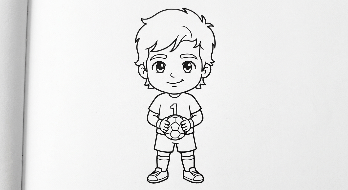 Desenho para colorir do goleiro Alisson segurando a bola com luvas para pintar