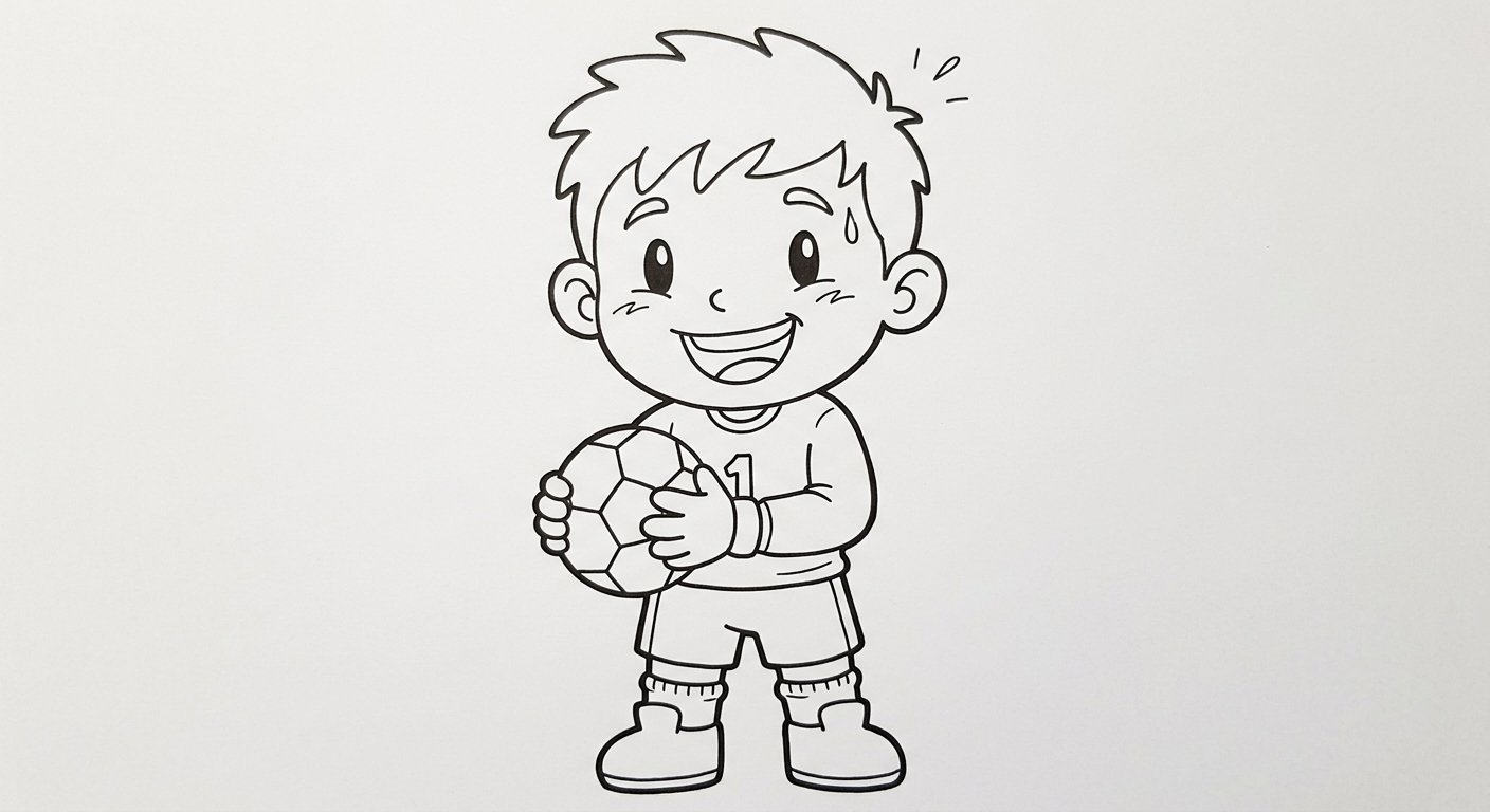 Desenho para colorir do goleiro Alisson segurando a bola no peito com estrelas para pintar