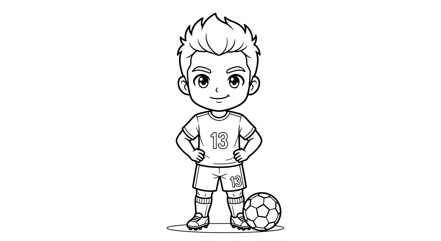 Desenho para colorir do lateral Danilo em pose de apresentação oficial isolado, figura inteira centralizada para pintar
