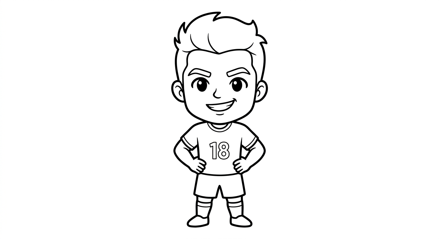 Desenho para colorir do lateral Danilo em busto comemorando na apresentação oficial para imprimir