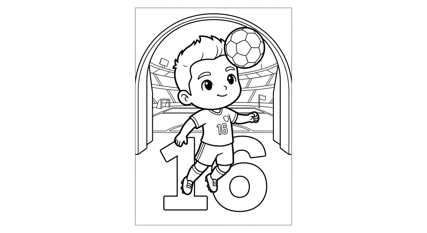 Desenho para colorir do lateral Douglas Santos cabeceando bola no túnel do estádio, com número ao fundo