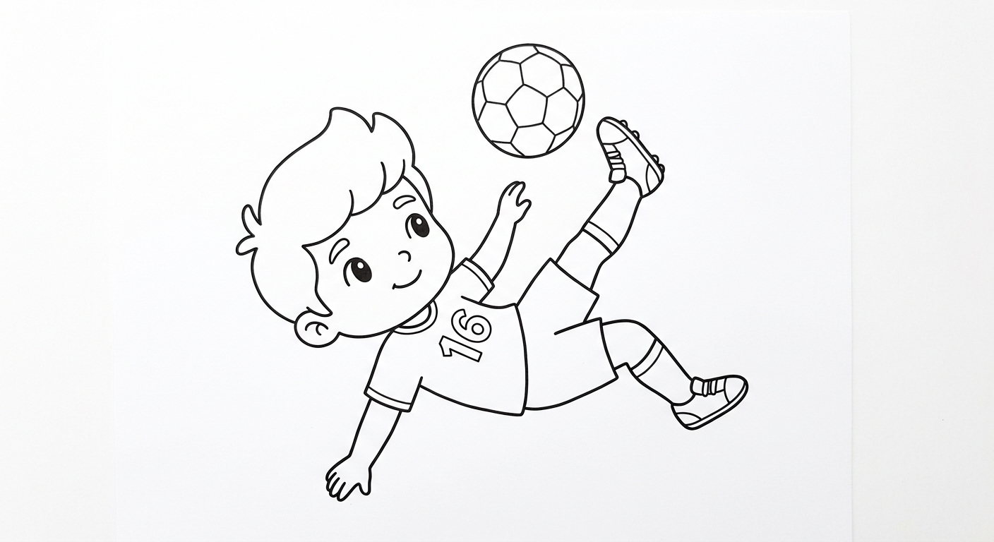 Desenho para colorir do lateral Douglas Santos em bicicleta acrobática de corpo inteiro centralizado para pintar