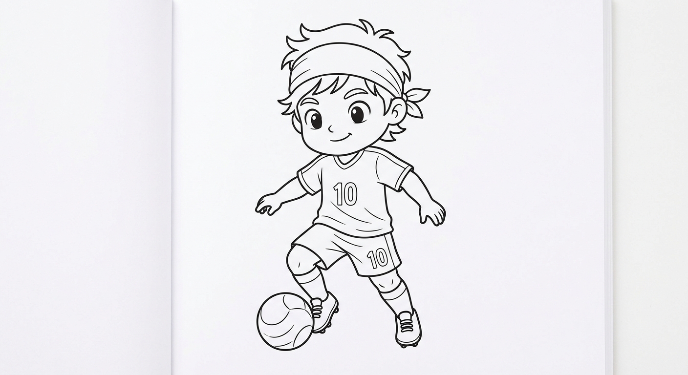 Desenho para colorir do atacante Neymar driblando com finta em figura inteira centralizada para pintar