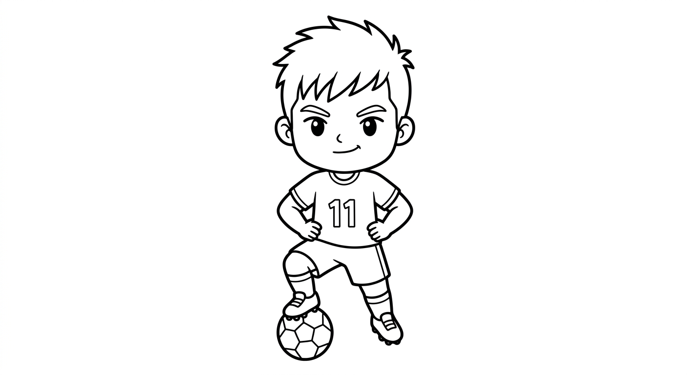 Desenho para colorir do atacante Raphinha saltando em apresentação oficial com bola e estrelas decorativas para pintar