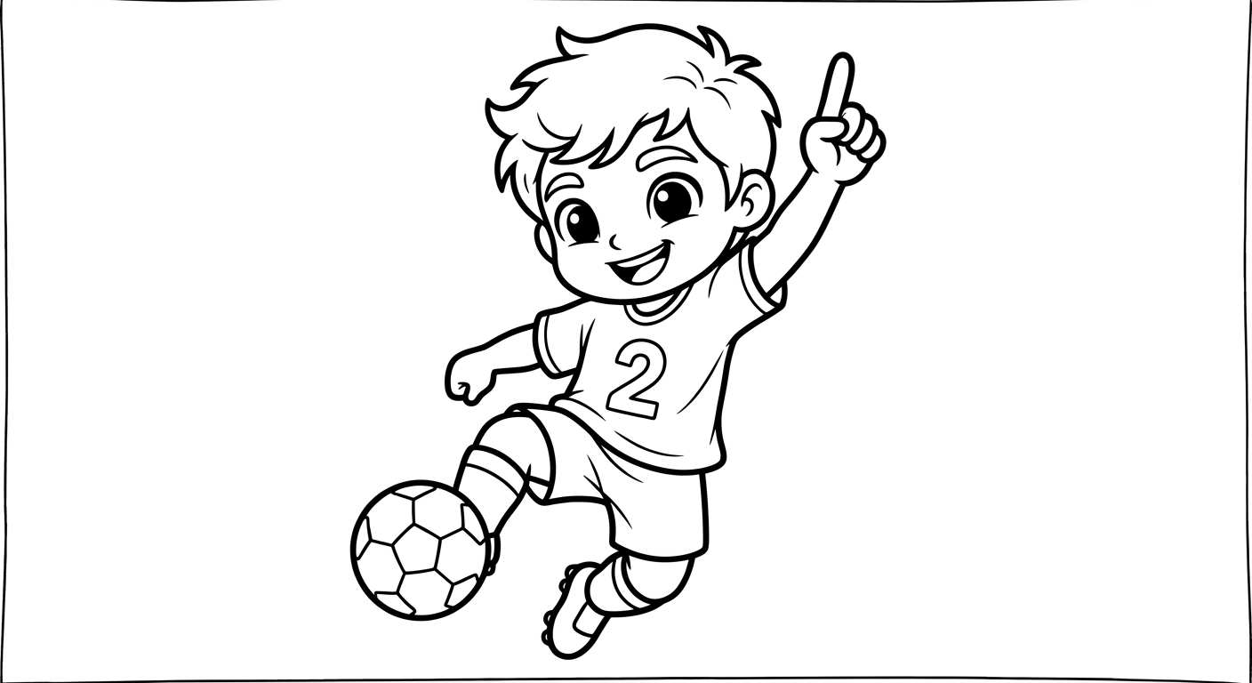 Desenho para colorir do lateral Wesley apontando para o céu em salto comemorativo para pintar