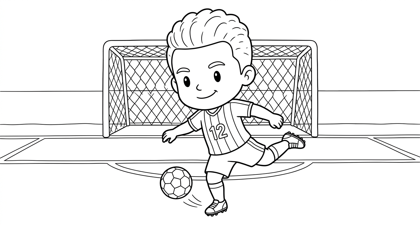 Desenho para colorir do goleiro Weverton batendo tiro de meta em frente ao gol para pintar