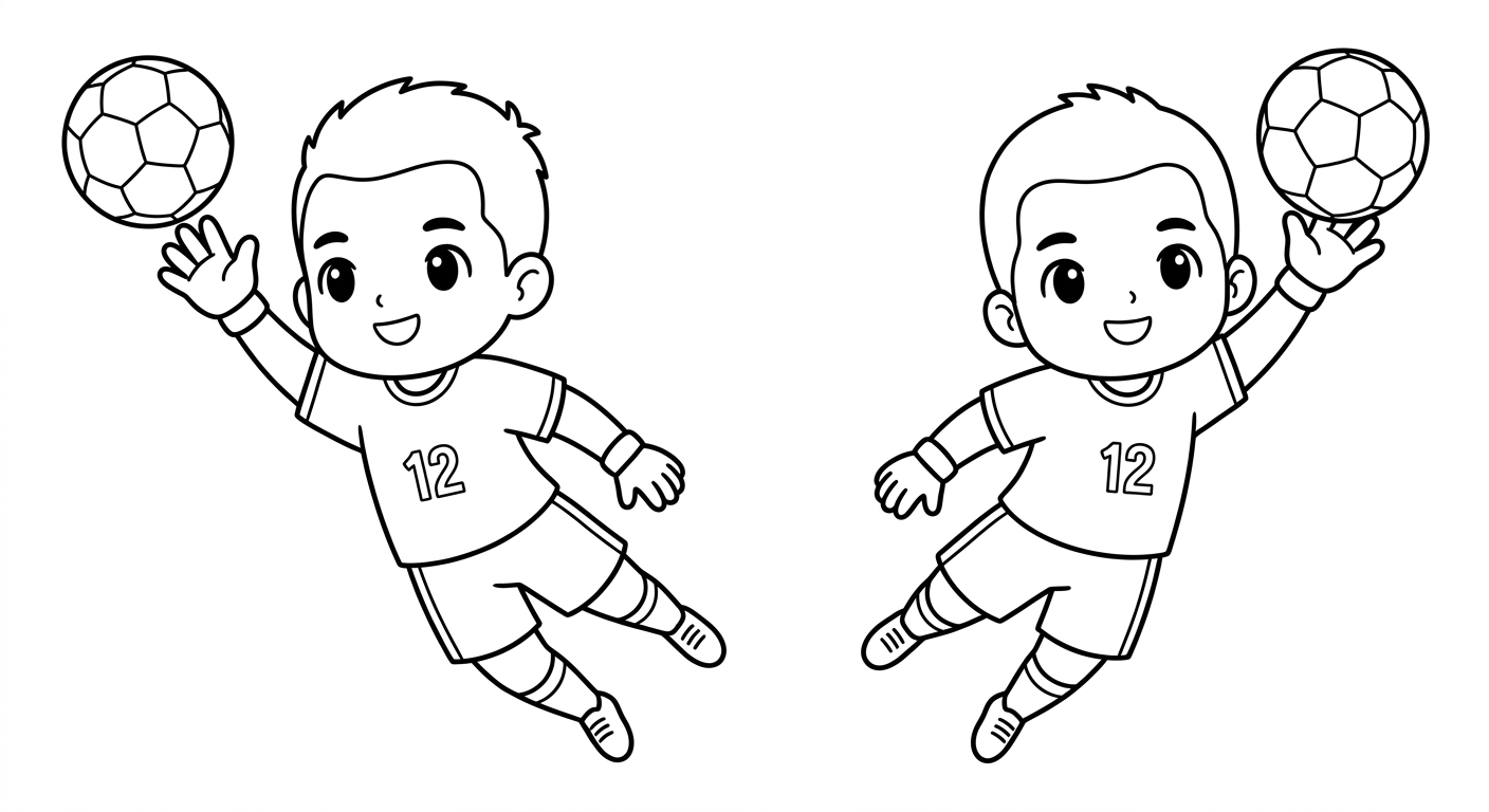 Desenho para colorir do goleiro Weverton em close, saltando ao canto superior com bola e estrelas para imprimir