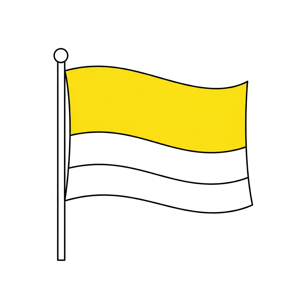 Desenho de bandeira colombia para colorir com listras largas e contorno simples