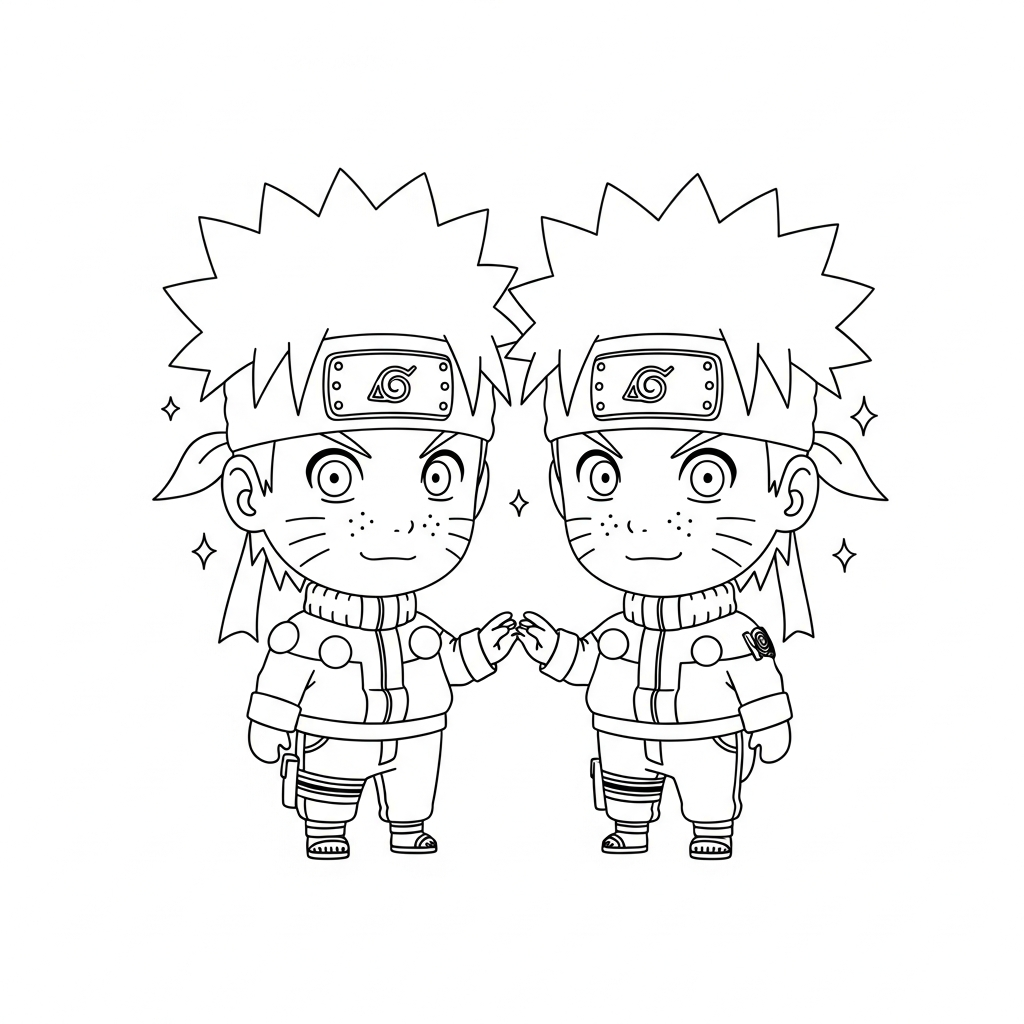 Desenho de Naruto para colorir vestido de robô com luzes em contorno