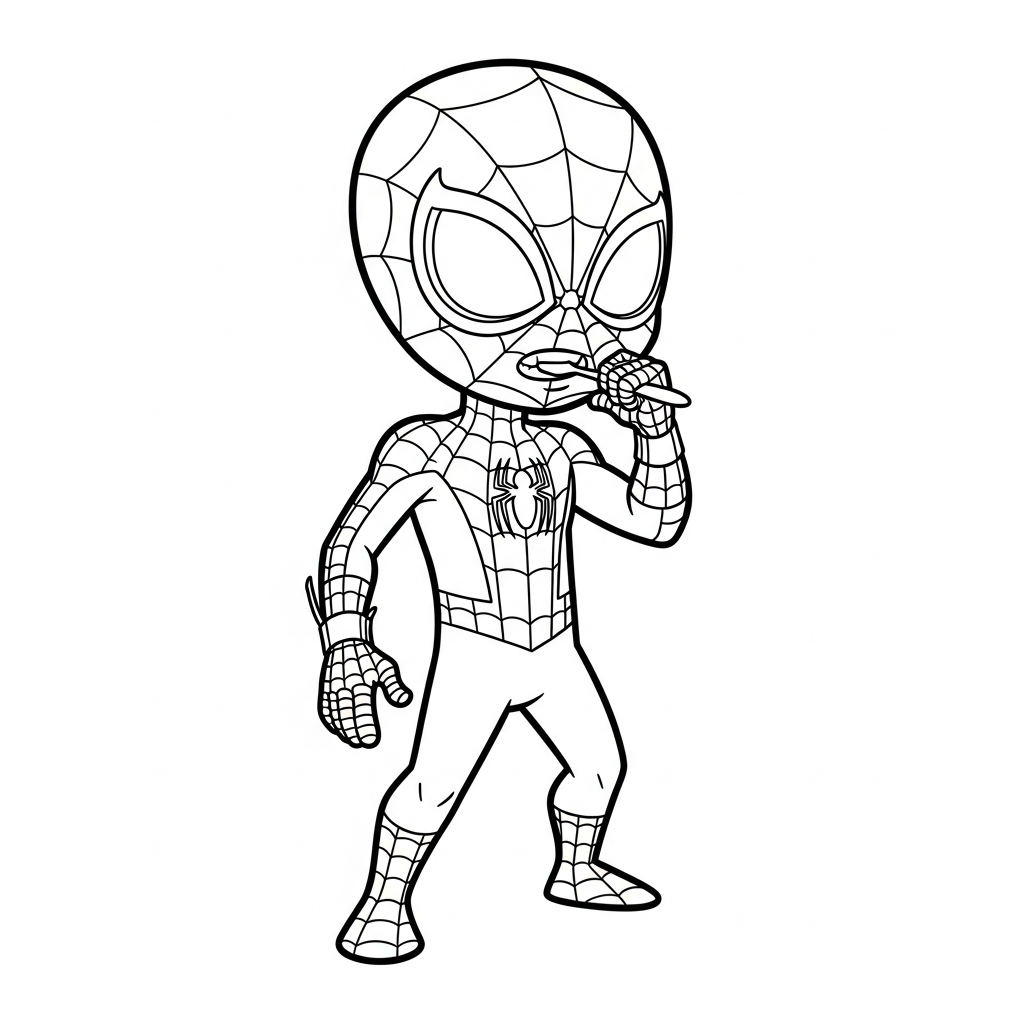 Desenho de homem aranha para colorir de pijama escovando os dentes