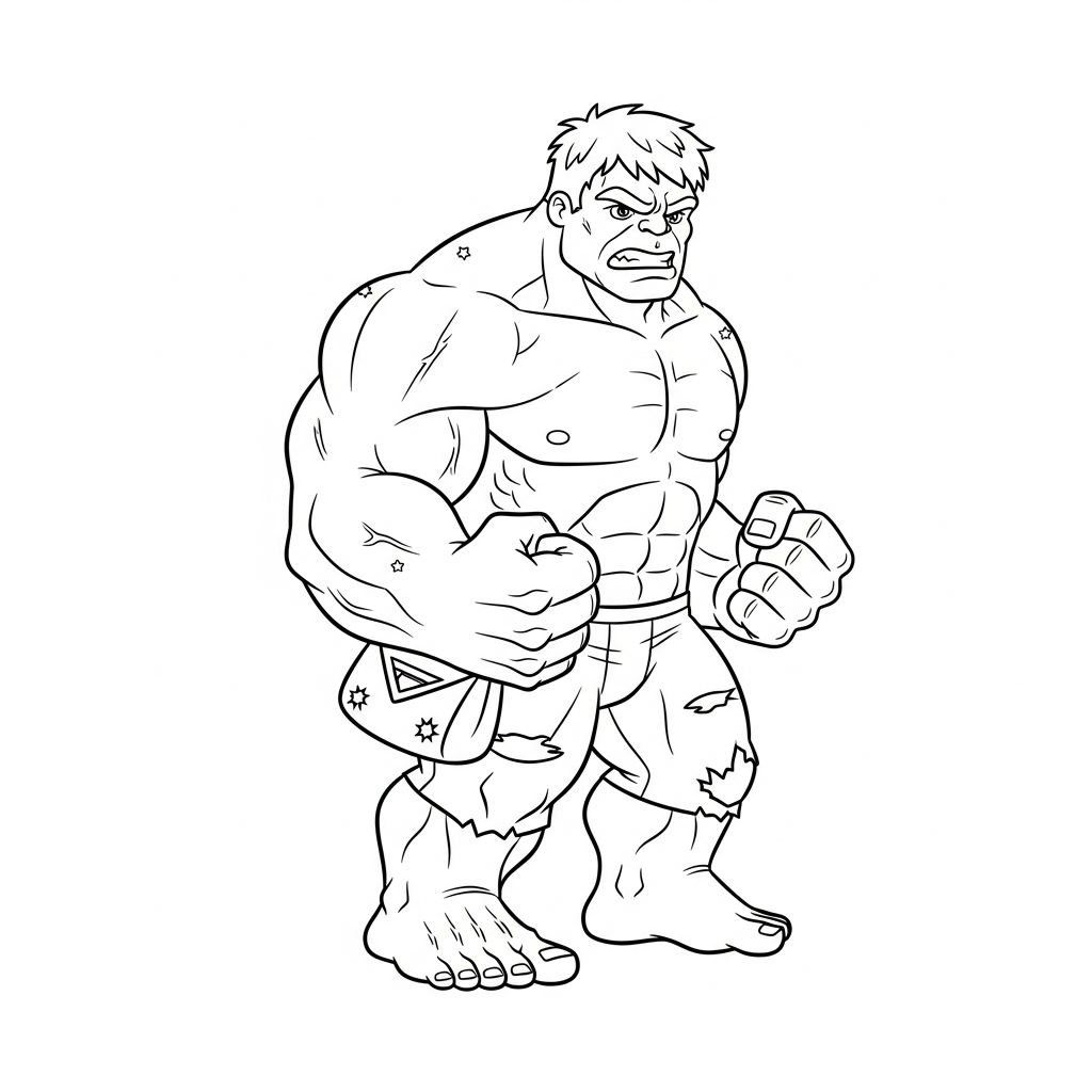 Desenho de Hulk para colorir vestido de carteiro com bolsa de cartas
