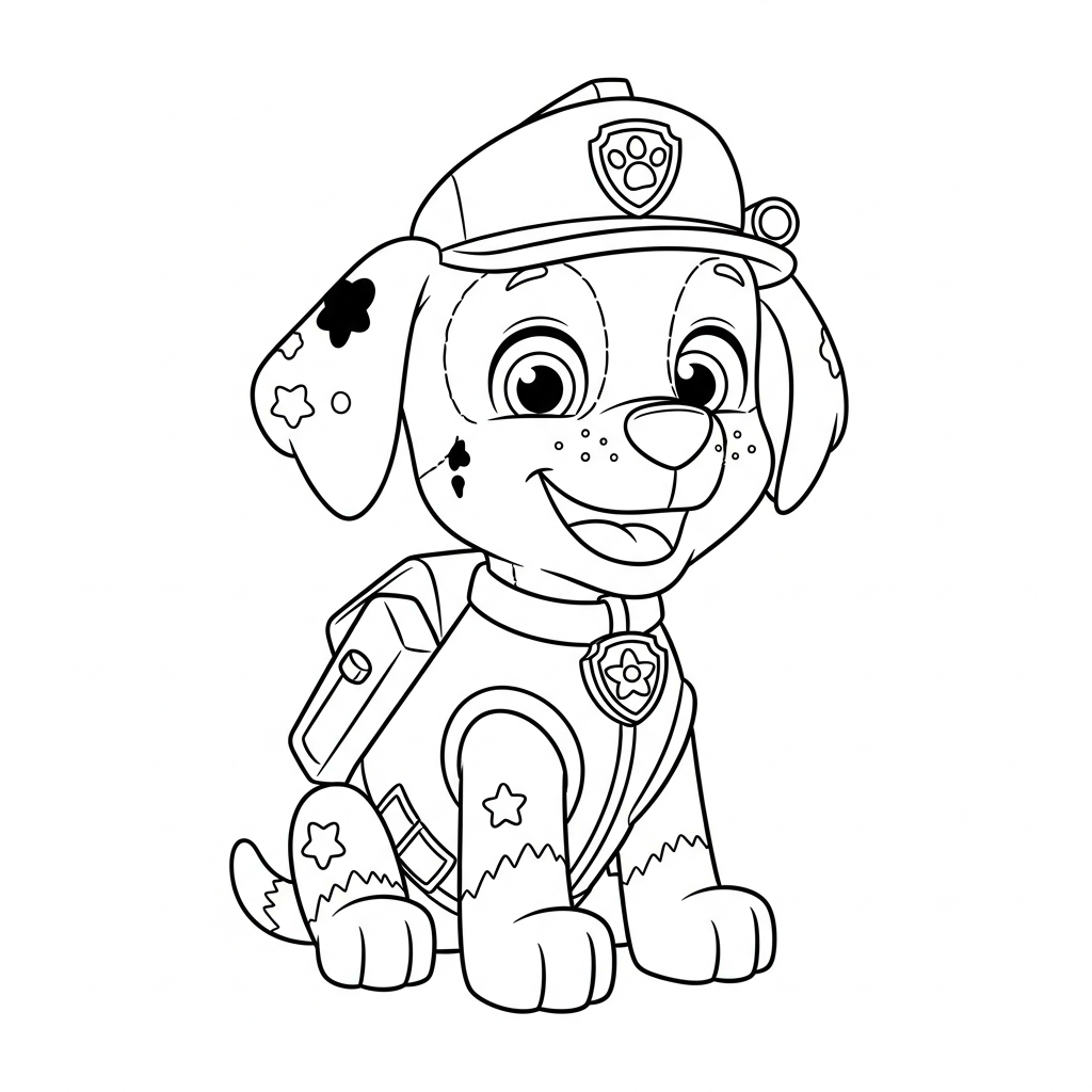 Desenho de patrulha canina para colorir como monstrinho fofo sorridente