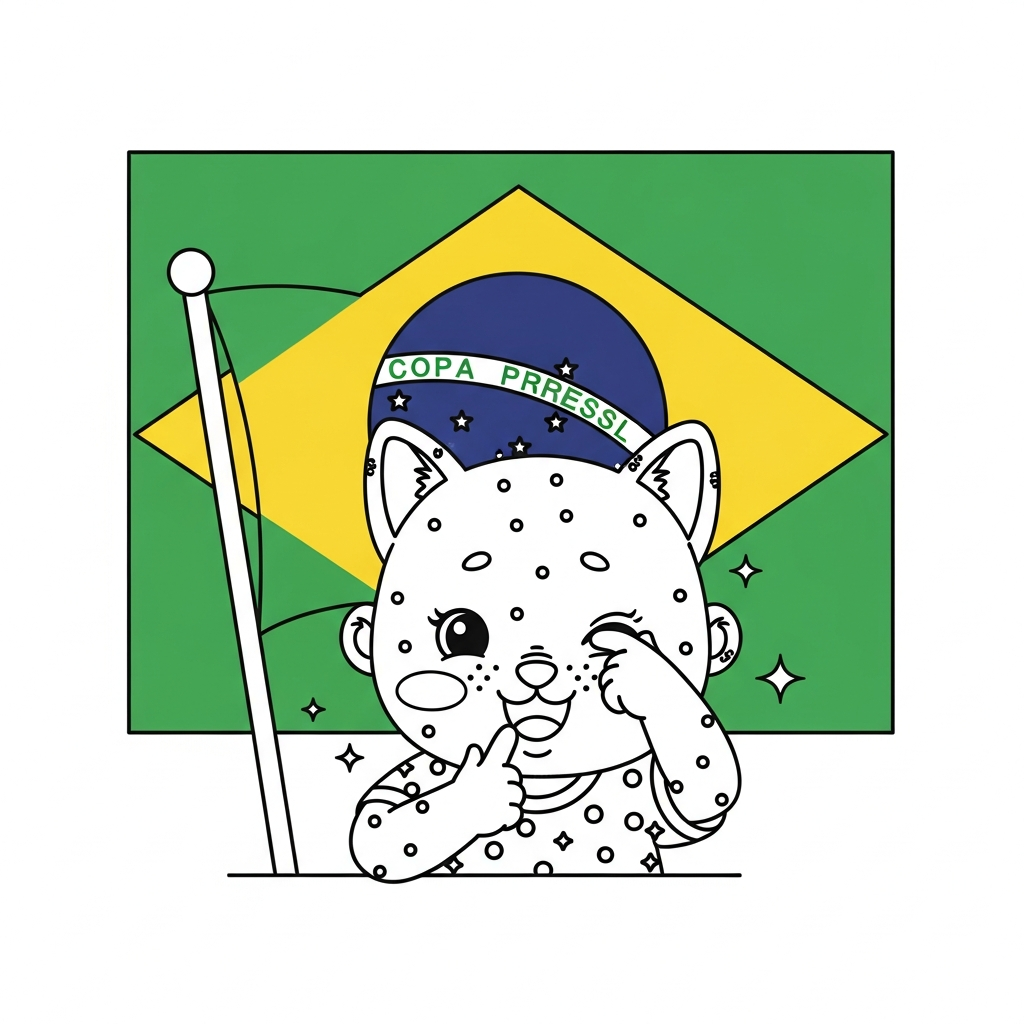 Desenho de bandeira do brasil para colorir imitando bebê chorando em estádio lotado