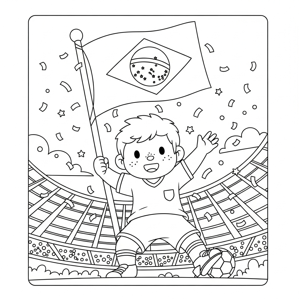 Desenho de bandeira do brasil para colorir dançando no vestiário com armários após título