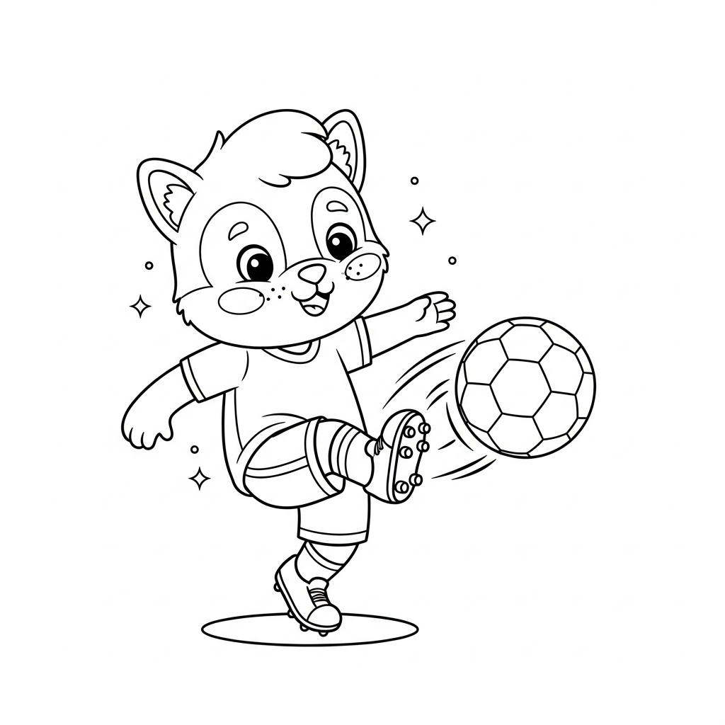 Desenho de bola de futebol para colorir chutando de letra em avenida com torcida em desfile