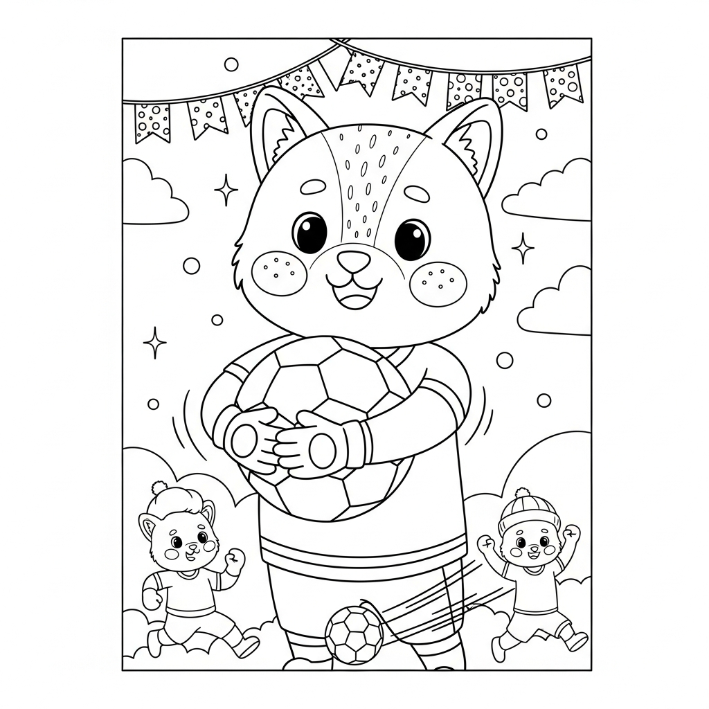 Desenho de bola de futebol para colorir segurando bola no peito em churrasco brasileiro