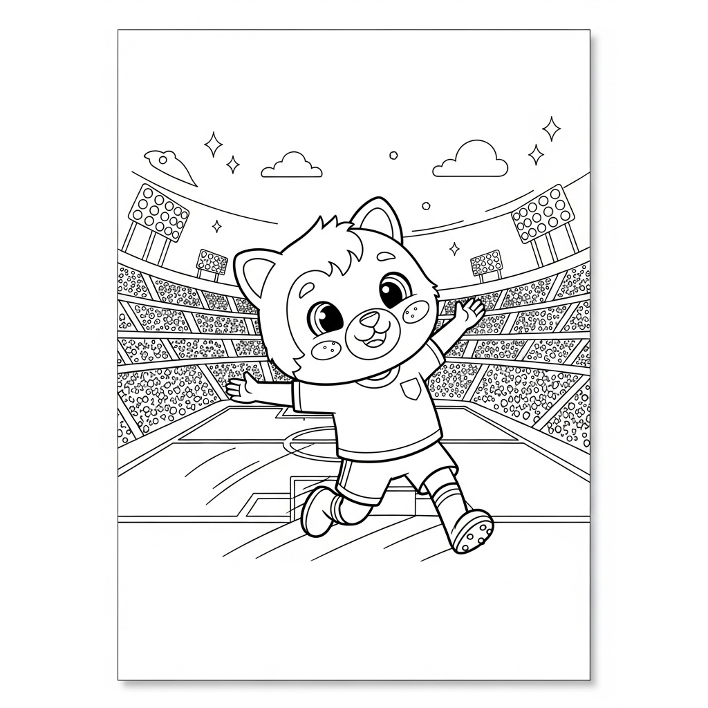 Desenho de estadio de futebol para colorir voando como avião no vestiário com armários