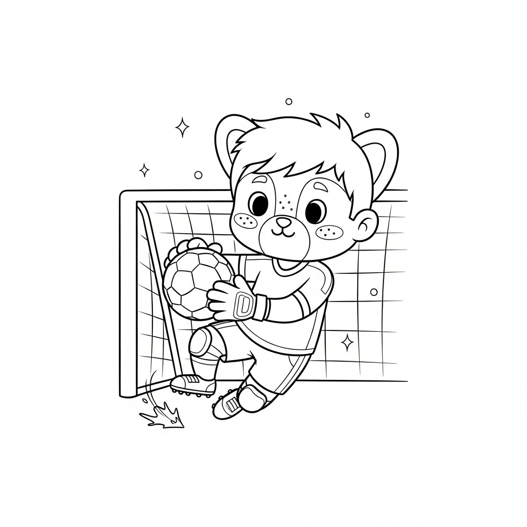 Desenho de goleiro para colorir fazendo embaixadinhas com a bola