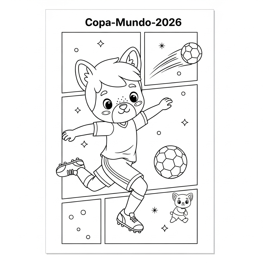 Desenho de jogador de futebol para colorir chutando a bola com força